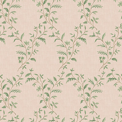 Purchase Ncw4596-07 | Honfleur Hollingbourne Trellis Pink/Green - Nina Campbell Wallpaper