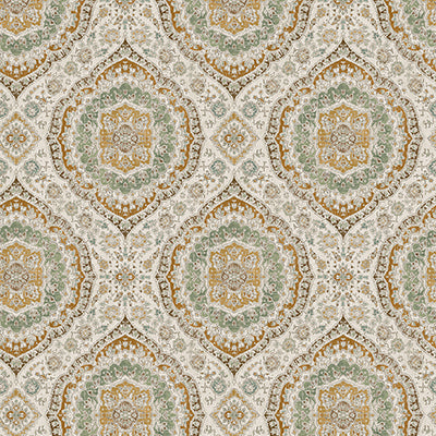 Purchase Ncw4597-03 | Honfleur Karabali Ochre/Eucalyptus - Nina Campbell Wallpaper