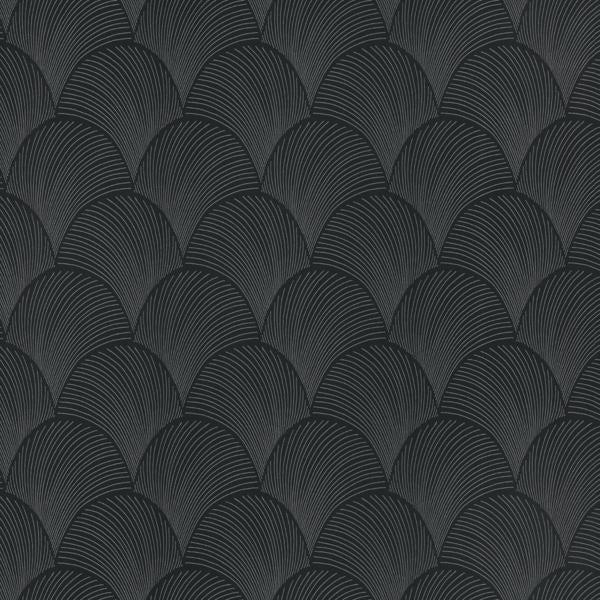 Purchase Nt6105 | Natural Discovery, Metallic Black Scallop - Candice Olson Wallpaper