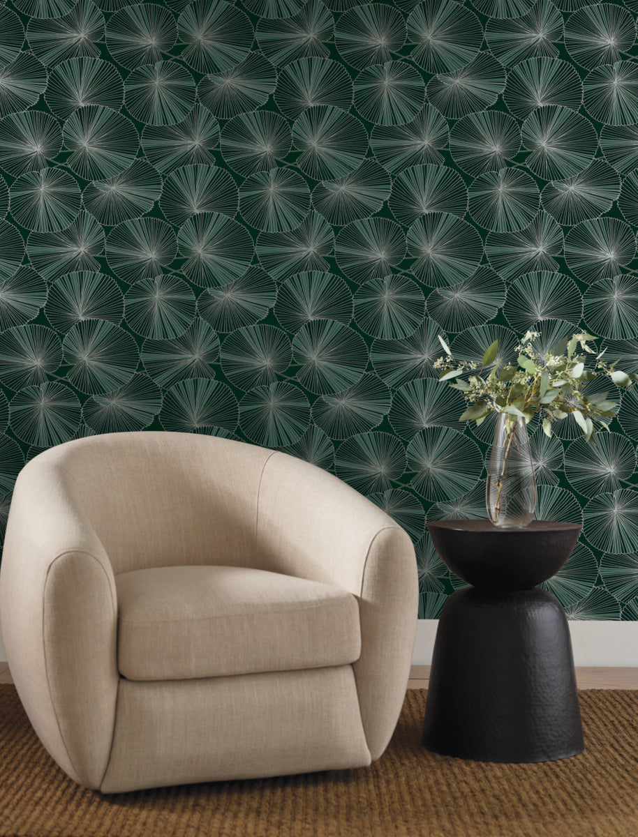 Purchase Nt6111 | Natural Discovery, Layered Deep Green Lily Pads - Candice Olson Wallpaper