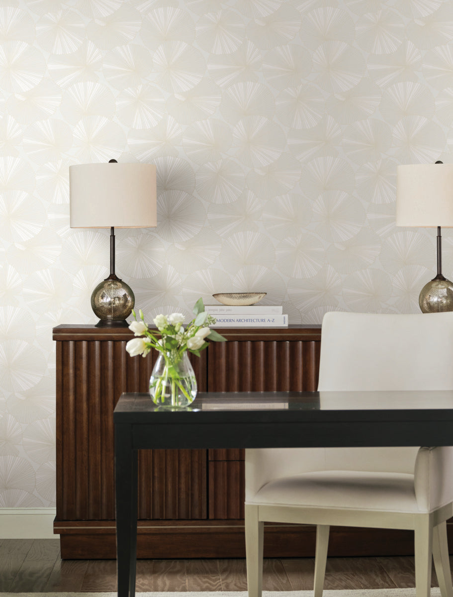 Purchase Nt6112 | Natural Discovery, Layered White Lily Pads - Candice Olson Wallpaper