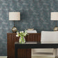 Purchase Nt6113 | Natural Discovery, Layered Deep Blue Lily Pads - Candice Olson Wallpaper