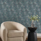 Purchase Nt6113 | Natural Discovery, Layered Deep Blue Lily Pads - Candice Olson Wallpaper