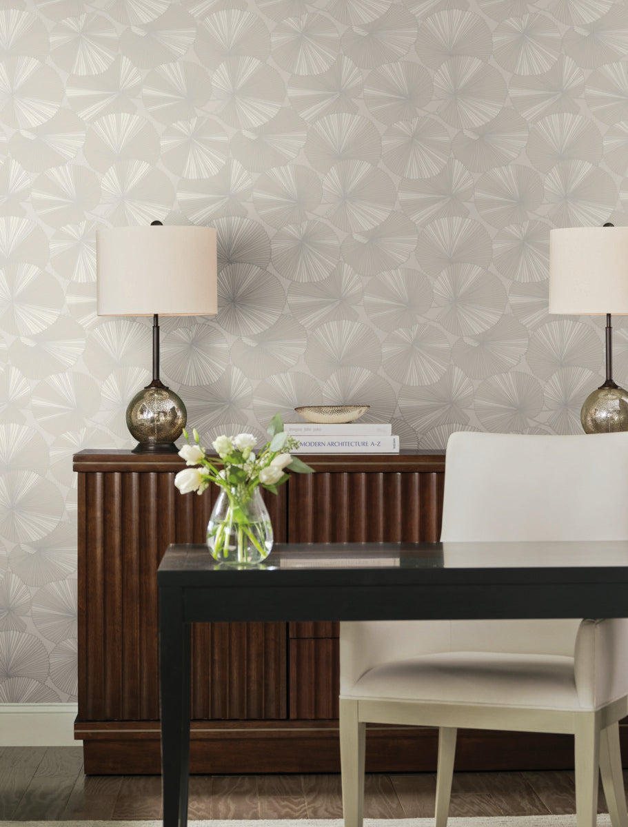 Purchase Nt6114 | Natural Discovery, Layered Grey Lily Pads - Candice Olson Wallpaper