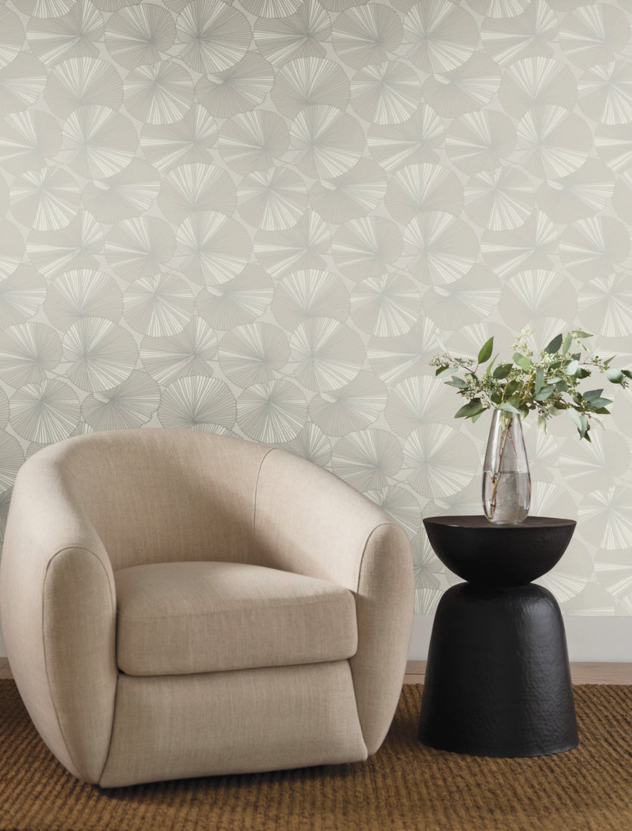 Purchase Nt6114 | Natural Discovery, Layered Grey Lily Pads - Candice Olson Wallpaper