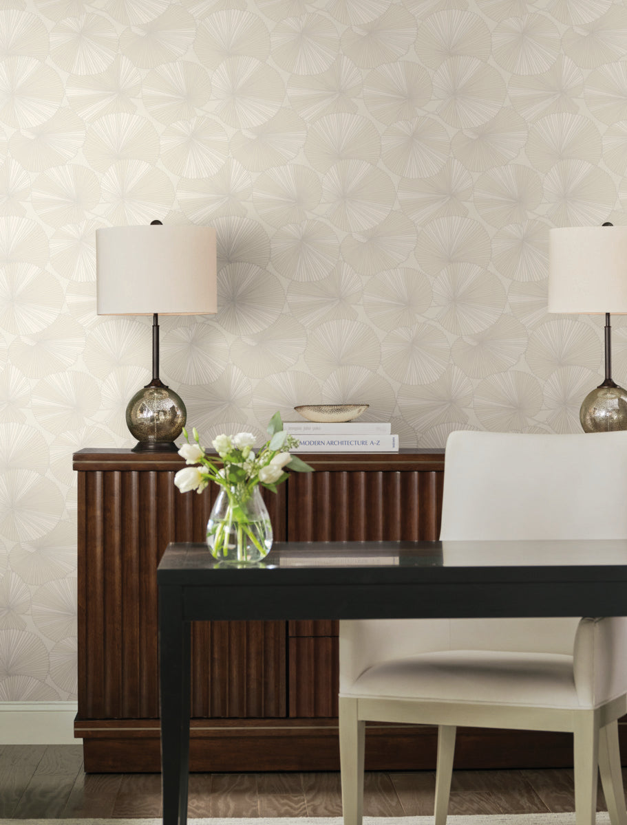 Purchase Nt6115 | Natural Discovery, Layered Cream Lily Pads - Candice Olson Wallpaper