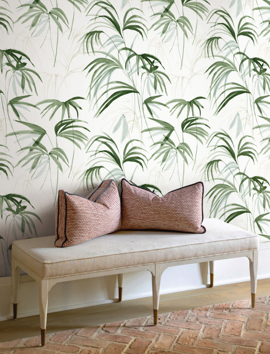 Purchase Nt6121 | Natural Discovery, Inky Green Palms - Candice Olson Wallpaper