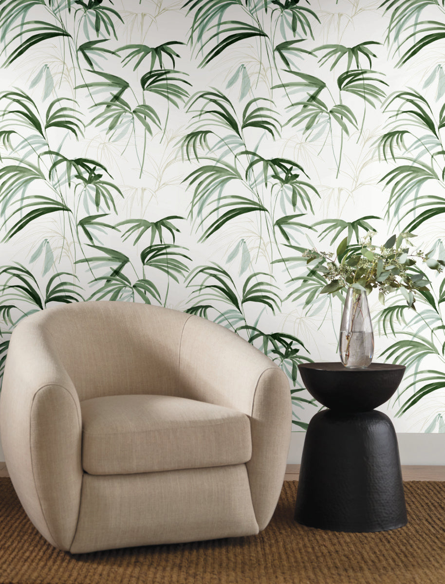 Purchase Nt6121 | Natural Discovery, Inky Green Palms - Candice Olson Wallpaper