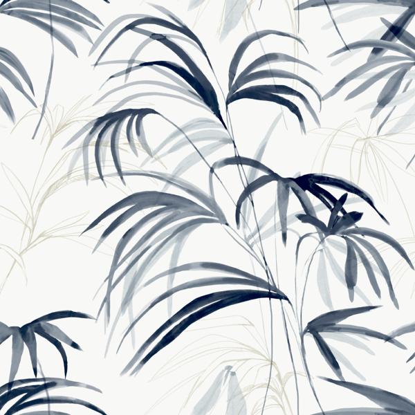 Purchase Nt6122 | Natural Discovery, Inky Blue Palms - Candice Olson Wallpaper