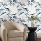 Purchase Nt6122 | Natural Discovery, Inky Blue Palms - Candice Olson Wallpaper