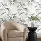 Purchase Nt6123 | Natural Discovery, Inky Black Palms - Candice Olson Wallpaper