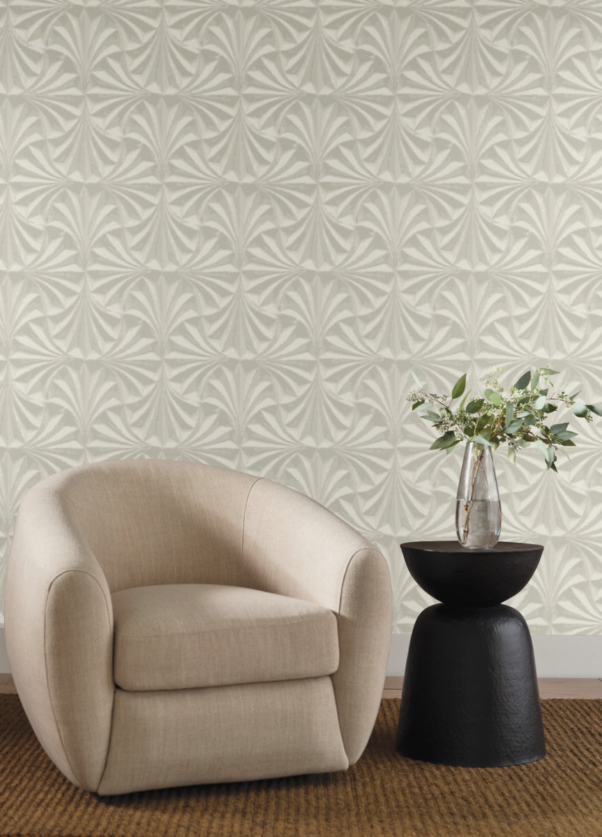 Purchase Nt6128 | Natural Discovery, Sculpted Taupe Fans - Candice Olson Wallpaper