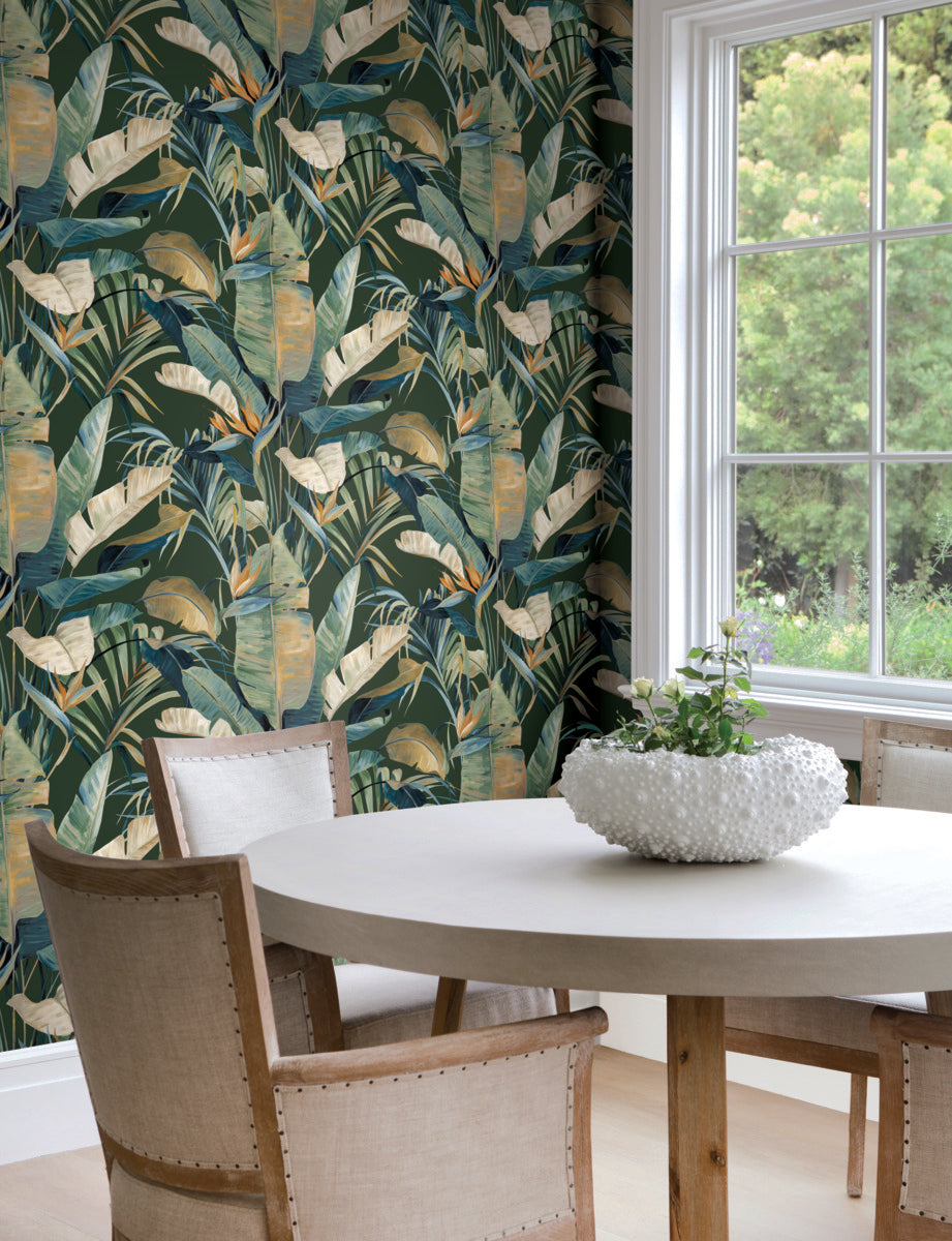 Purchase Nt6136 | Natural Discovery, Tropical Green Cabana - Candice Olson Wallpaper