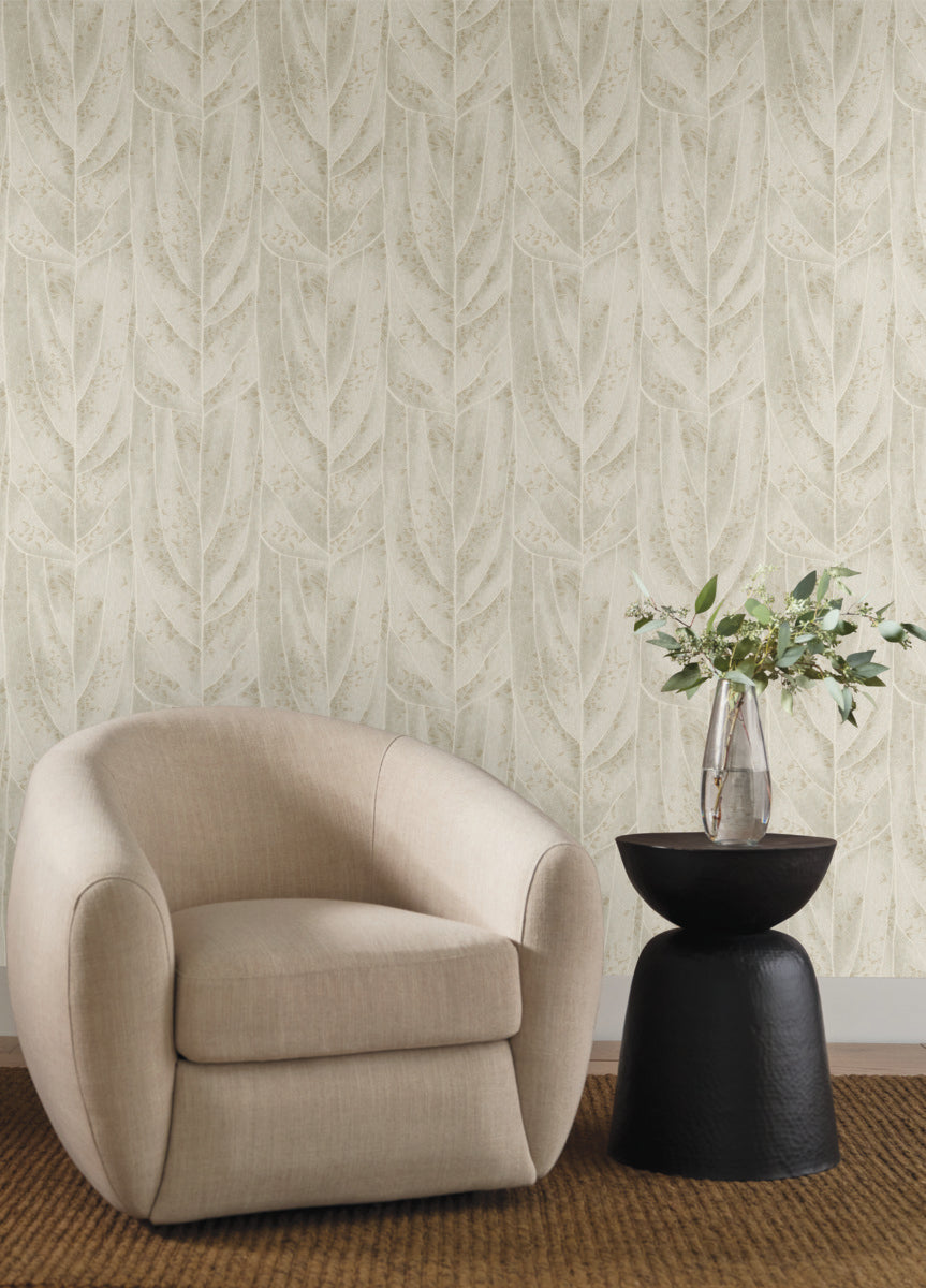 Purchase Nt6144 | Natural Discovery, Dicot Beige Leaf - Candice Olson Wallpaper