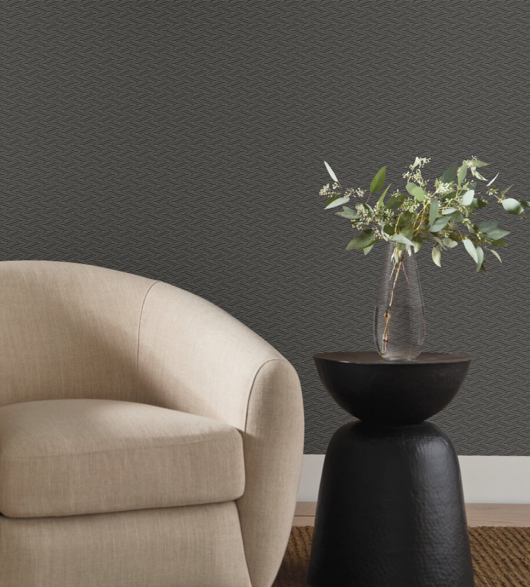 Purchase Nt6151 | Natural Discovery, Elevated Black Waves - Candice Olson Wallpaper