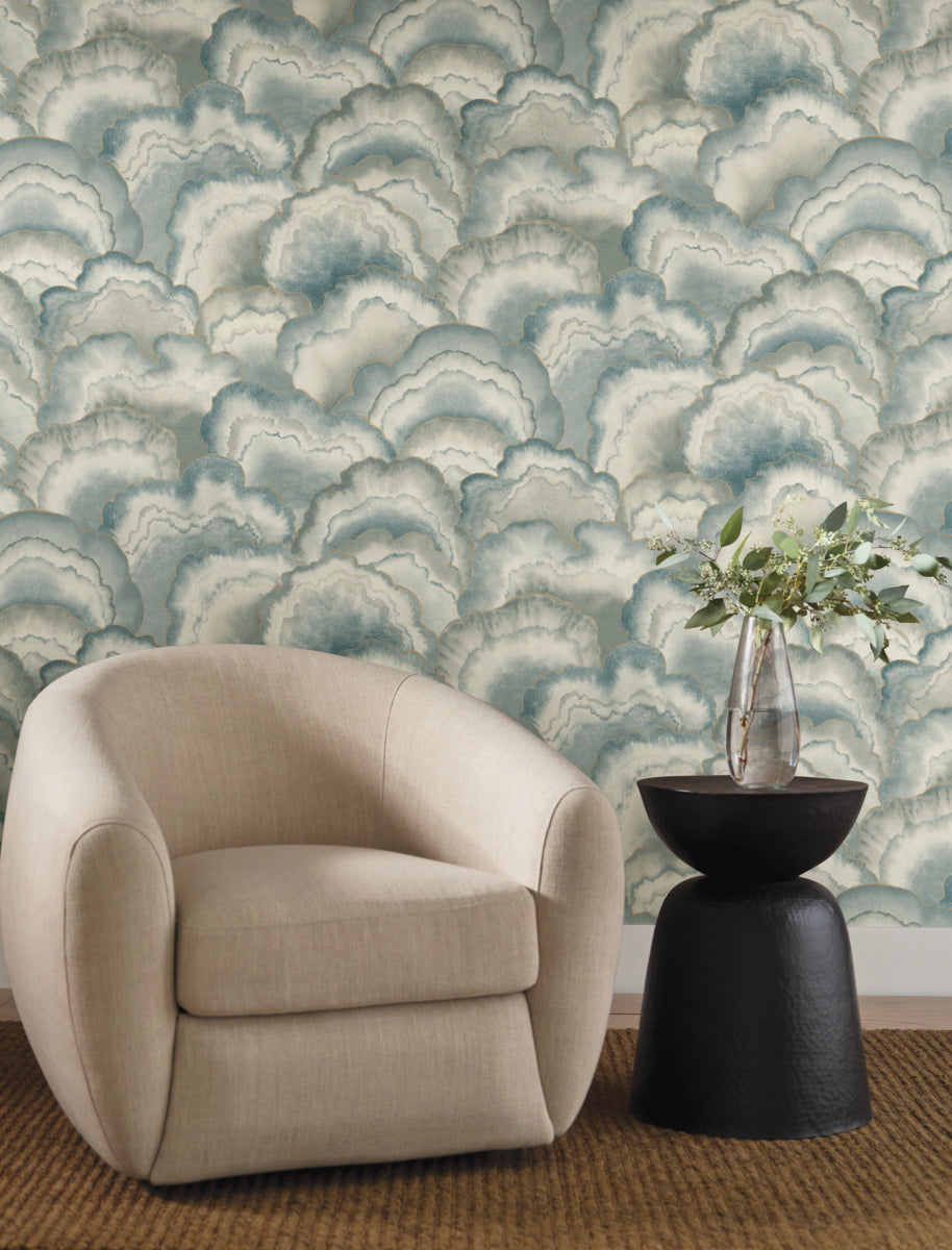 Purchase Nt6184 | Natural Discovery, Abalone Mist Fans - Candice Olson Wallpaper