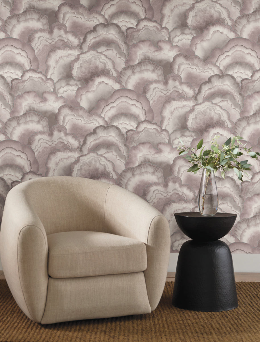 Purchase Nt6185 | Natural Discovery, Abalone Lavender Fans - Candice Olson Wallpaper