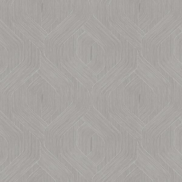 Purchase Nt6191 | Natural Discovery, Fine Line Grey Geometric - Candice Olson Wallpaper