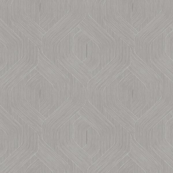 Purchase Nt6191 | Natural Discovery, Fine Line Grey Geometric - Candice Olson Wallpaper