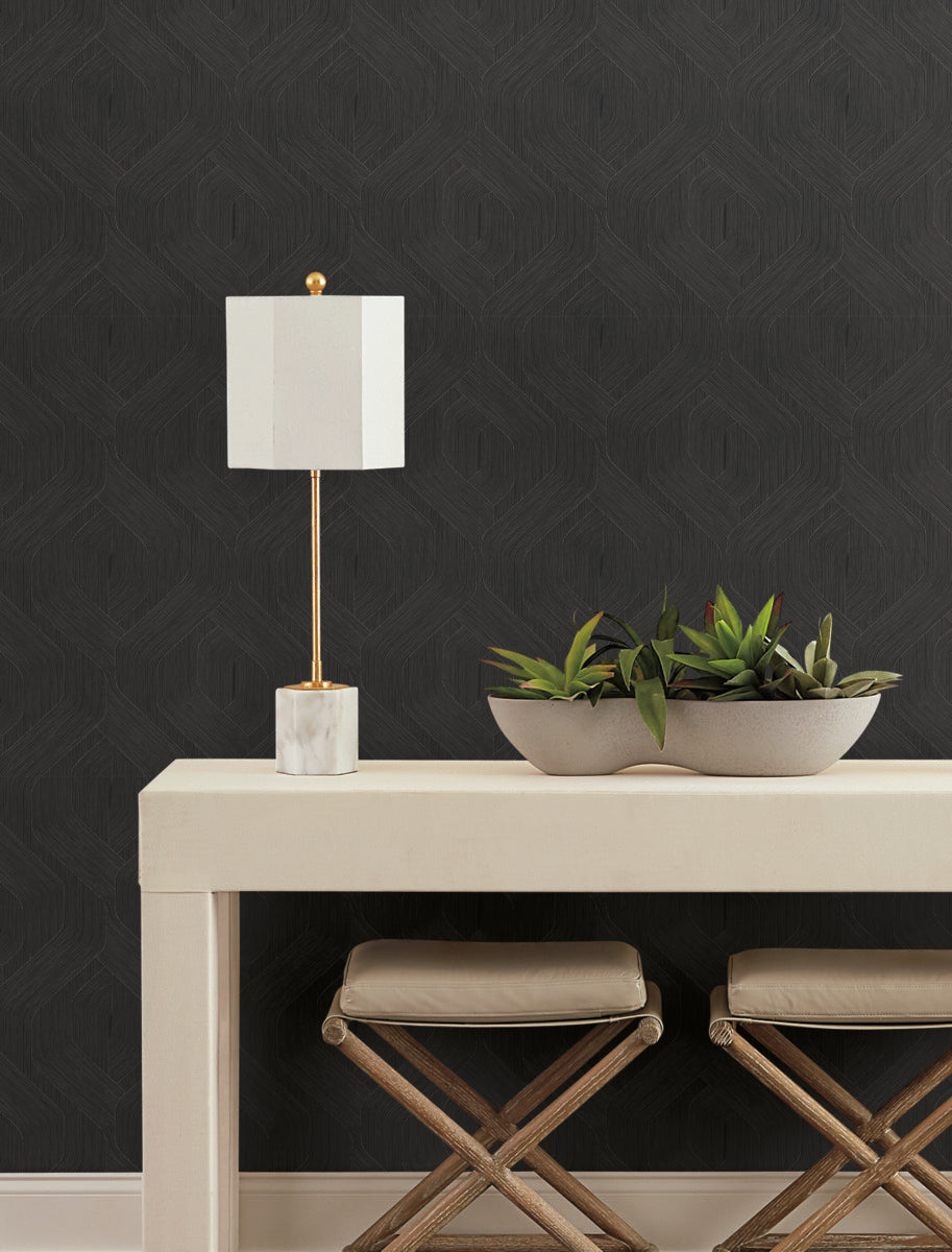 Purchase Nt6192 | Natural Discovery, Fine Line Black Geometric - Candice Olson Wallpaper