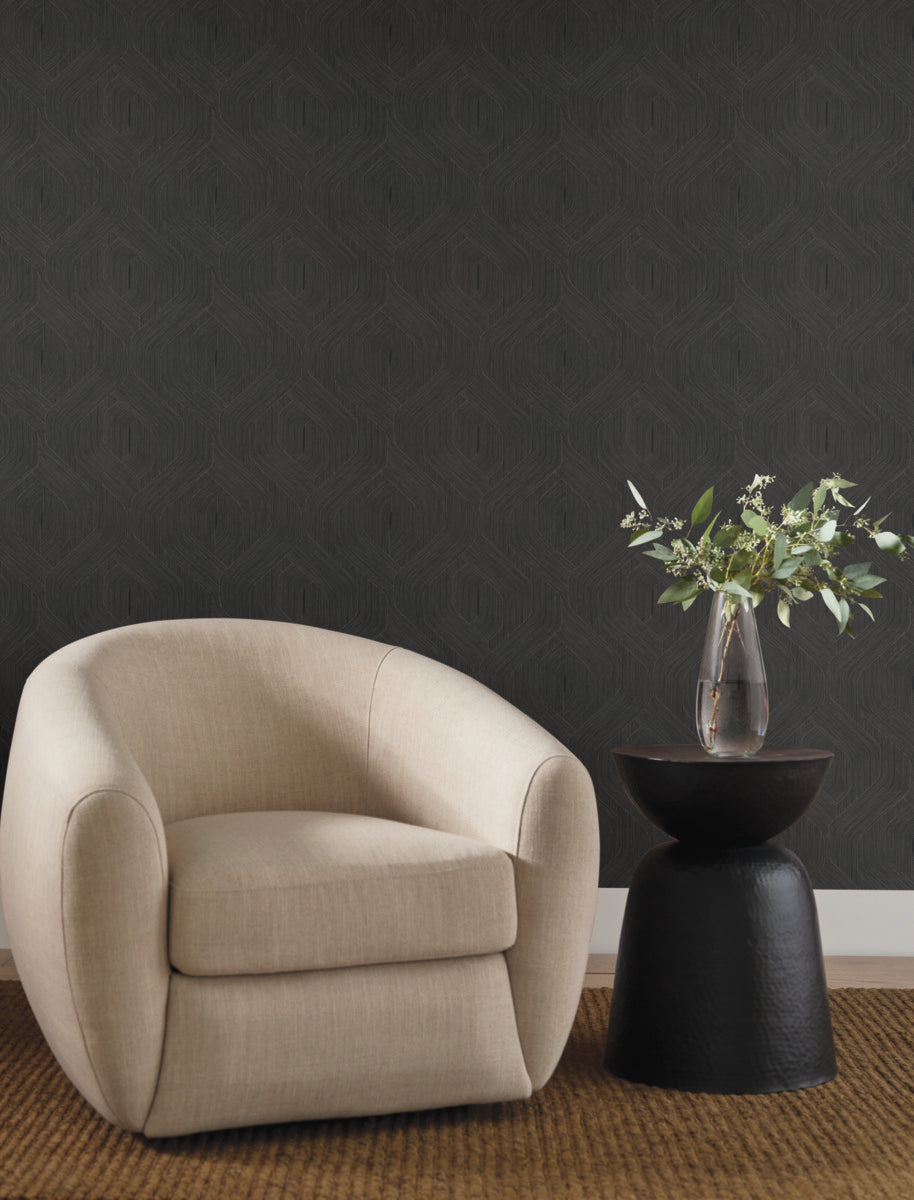 Purchase Nt6192 | Natural Discovery, Fine Line Black Geometric - Candice Olson Wallpaper