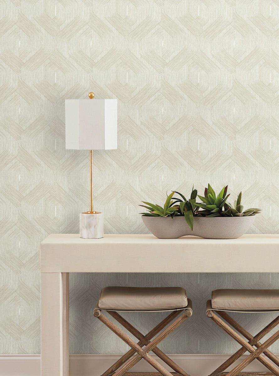 Purchase Nt6193 | Natural Discovery, Fine Line Taupe Geometric - Candice Olson Wallpaper