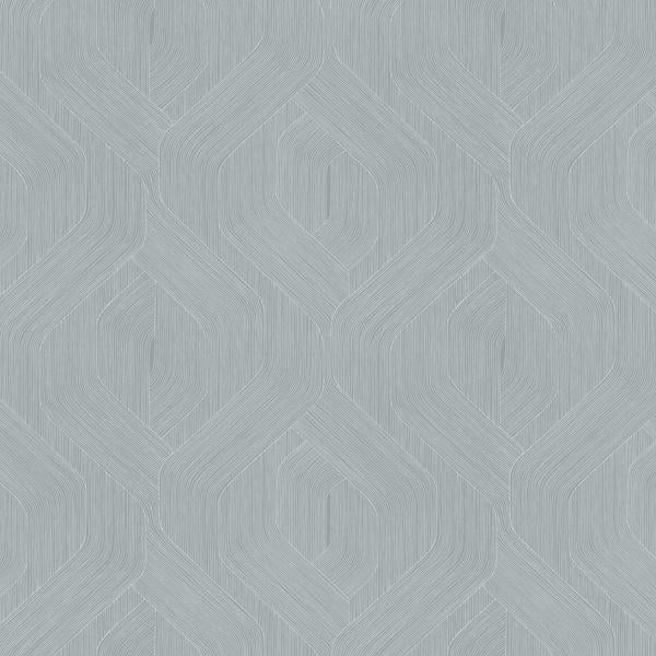 Purchase Nt6194 | Natural Discovery, Fine Line Blue Geometric - Candice Olson Wallpaper