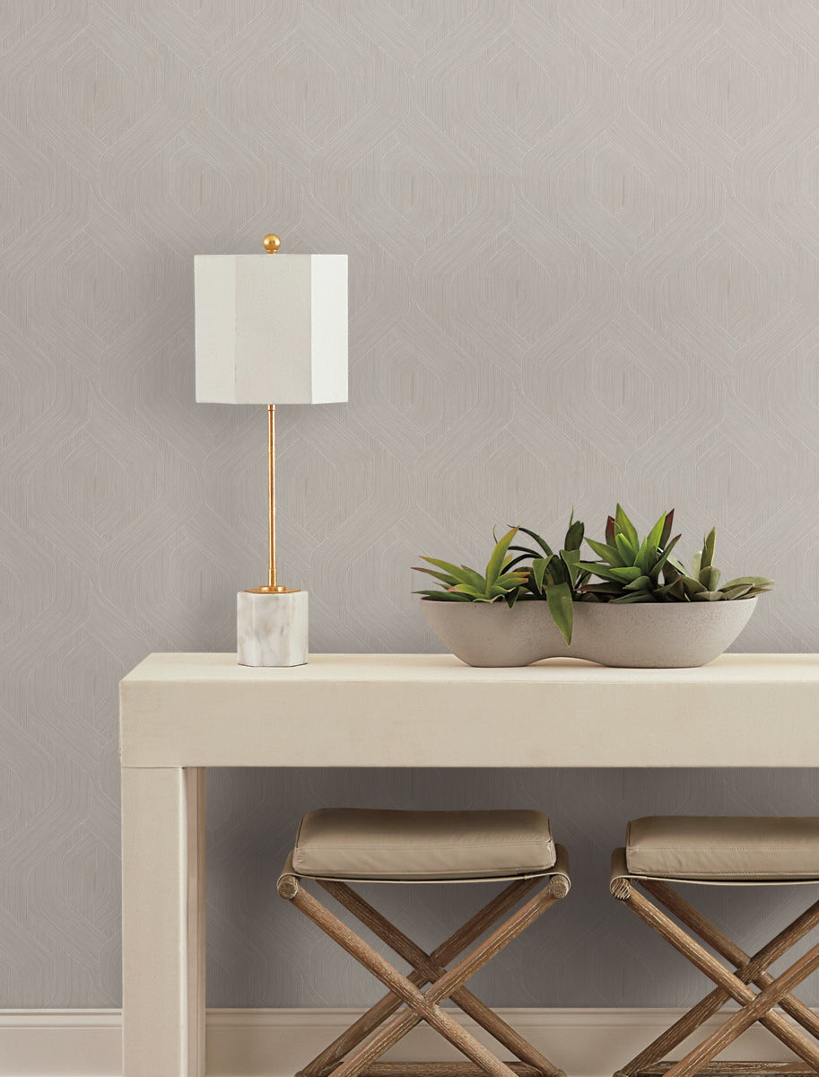 Purchase Nt6195 | Natural Discovery, Fine Line Taupe Geometric - Candice Olson Wallpaper