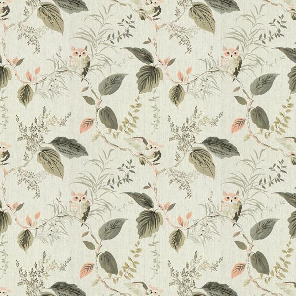 Sample OWLISH.11.0 Owlish Blush Ivory Multipurpose Animal Insects Fabric by Kravet Design