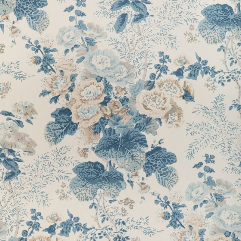 Sample - P2023116.516.0 | Althea Paper, Blue Floral - Lee Jofa Wallpaper