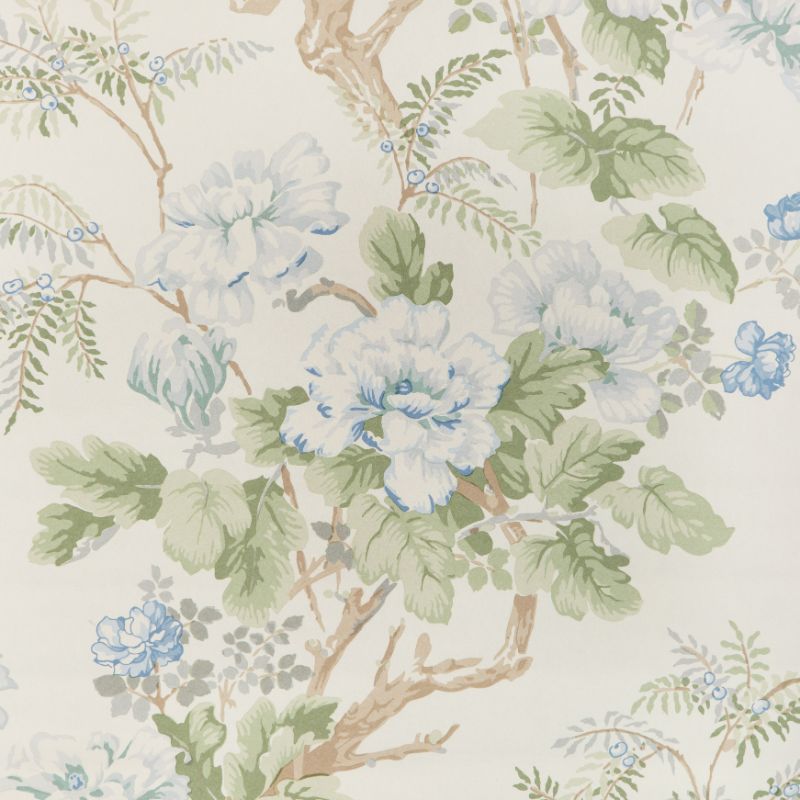 Sample - P2023118.153.0 | Chinese Peony Wp, Blue Floral - Lee Jofa Wallpaper