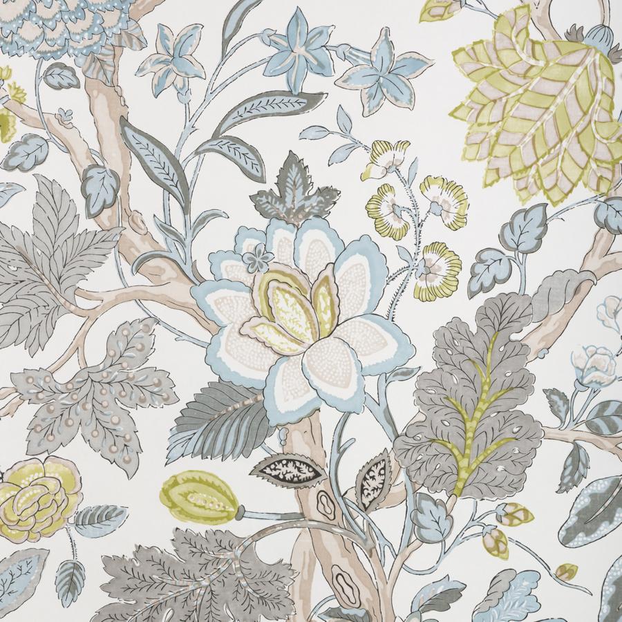 Purchase P2023119-1523 Hazelwood Paper, Blue Jacobean - Lee Jofa Wallpaper - P2023119.1523.0