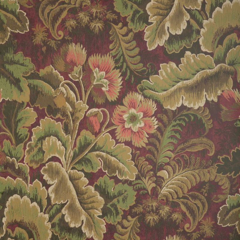 Sample - P2023122.319.0 | Barwick Paper, Red Botanical - Lee Jofa Wallpaper