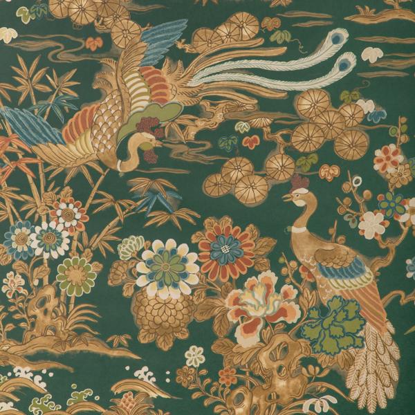 Sample - P2023124-3 | Sakura Paper, Green Chinoiserie - Lee Jofa Wallpaper - P2023124.3.0