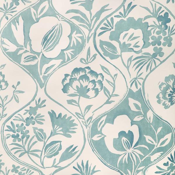 Purchase P2023126-13 Calathea Paper, Blue Floral - Lee Jofa Wallpaper - P2023126.13.0