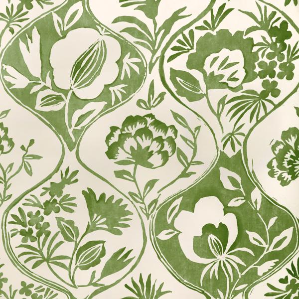 Sample - P2023126-30 | Calathea Paper, Green Floral - Lee Jofa Wallpaper - P2023126.30.0