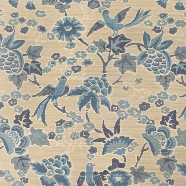 Sample - P2023127-516 | Posy Paper, Blue Tropical - Lee Jofa Wallpaper - P2023127.516.0