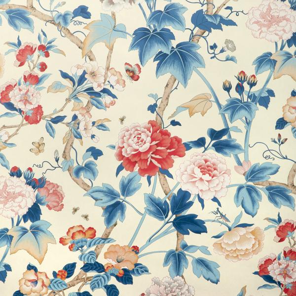 Sample - P2023128-195 | Gardenia Paper, Multi Color Floral - Lee Jofa Wallpaper - P2023128.195.0