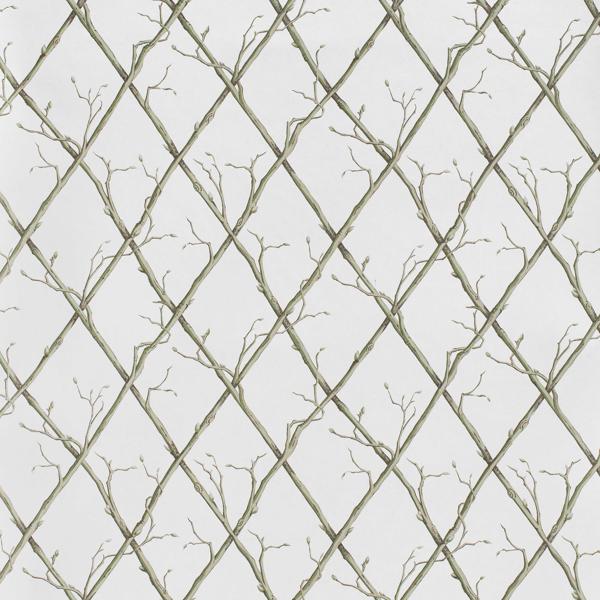 Sample - P2025108-123 | Twig Trellis Wp, Green Trellis - Lee Jofa Wallpaper - P2025108.123.0