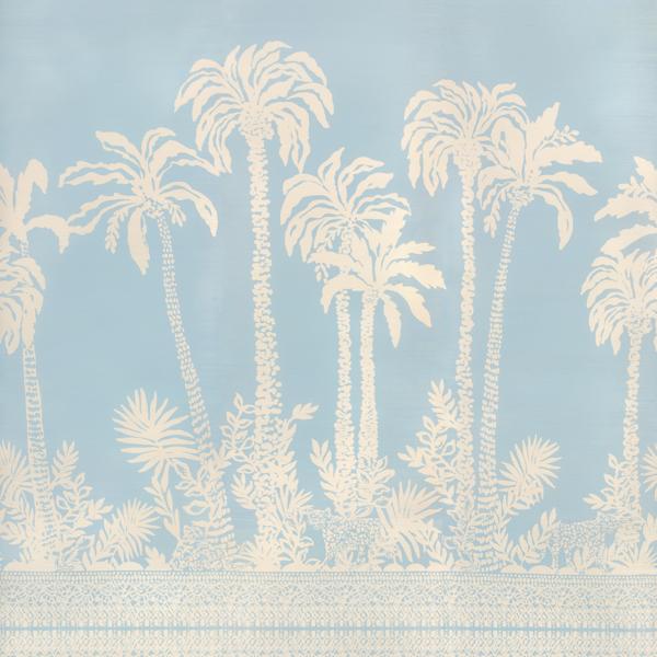 Purchase P2025115-51 Palms Way Mural Gc, Blue Tropical - Lee Jofa Wallpaper - P2025115.51.0