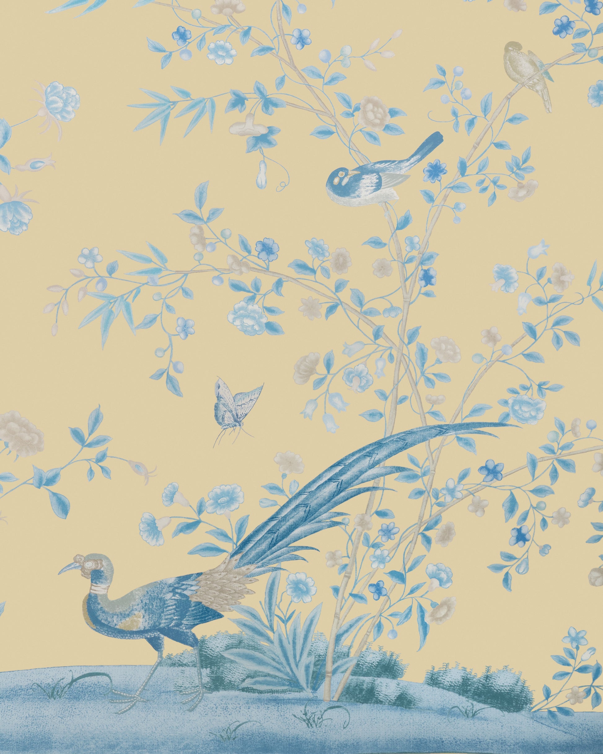 Purchase P2025120-415 Whitley Hall Wp Pnl, Light Blue Animals - Lee Jofa Wallpaper - P2025120.415.0