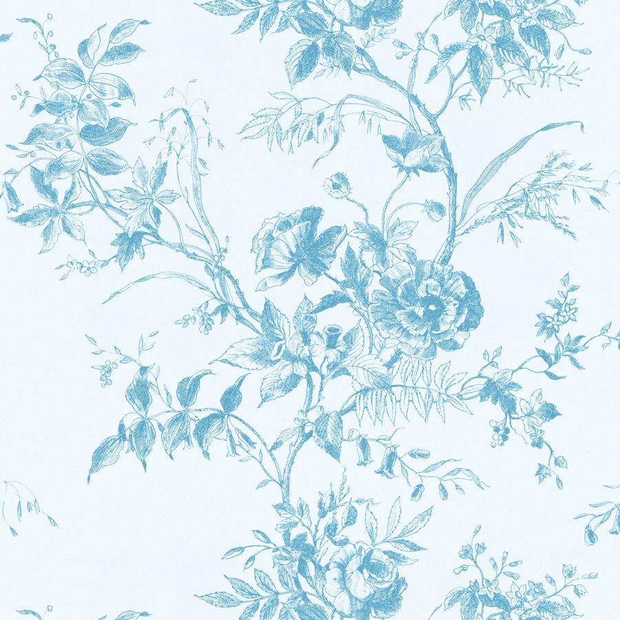 Purchase P2026100-1115 Tea Rose Toile Wp, Blue Toile - Lee Jofa Wallpaper - P2026100.1115.0