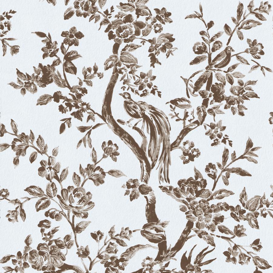 Purchase P2026103-61 Camellia Toile Wp, Brown Chinoiserie - Lee Jofa Wallpaper - P2026103.61.0