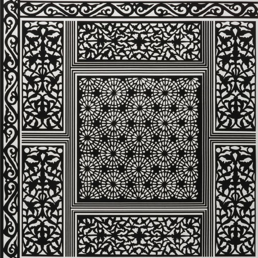 Sample - P8014101-8 | Bombay, Black Geometric - Brunschwig & Fils Wallpaper - P8014101.8.0