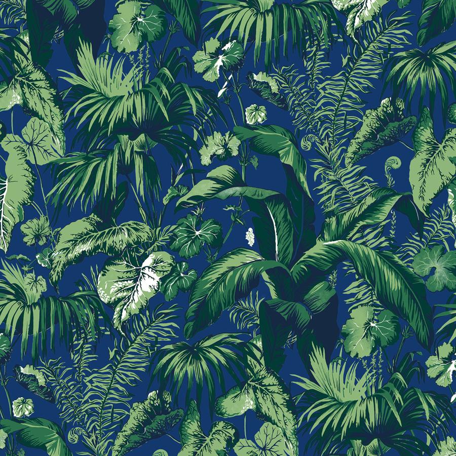 Sample P8015102.5 Feuillage Blue Brunschwig and Fils
