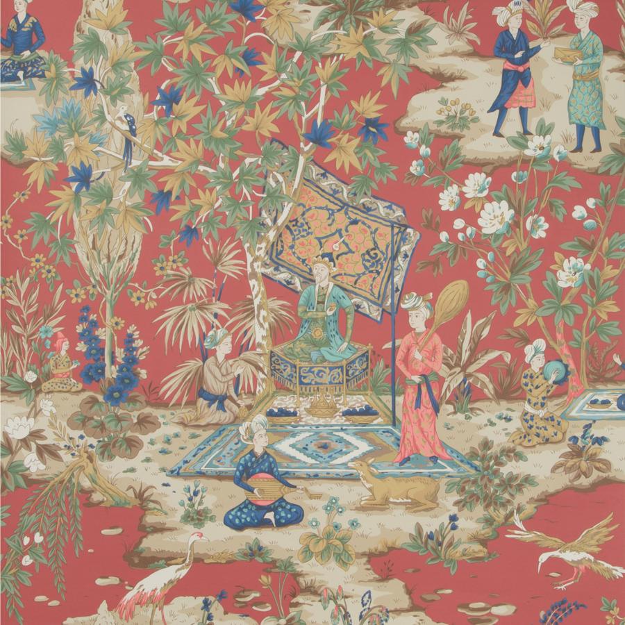 Save P8019101.19.0 Lodi Garden Red Brunschwig Fils Wallpaper
