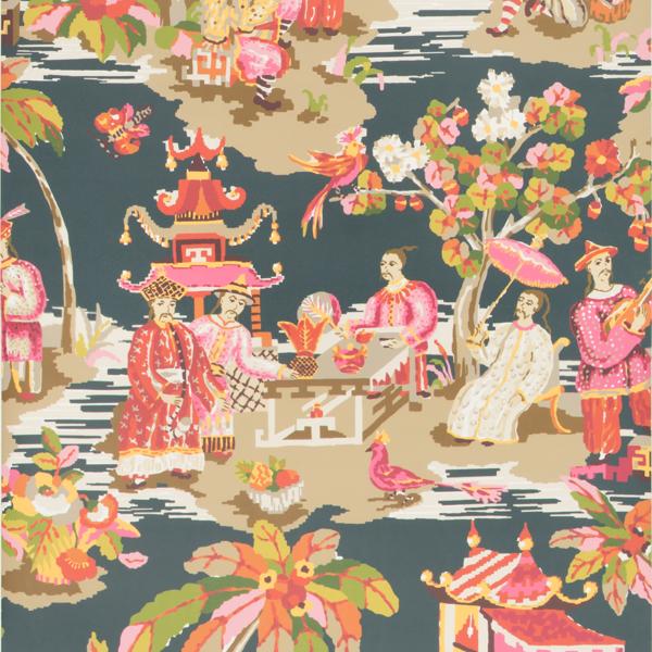 Sample P8019102.117.0 Volume 57, Xian Grey/Pink by Brunschwig and Fils Wallpaper