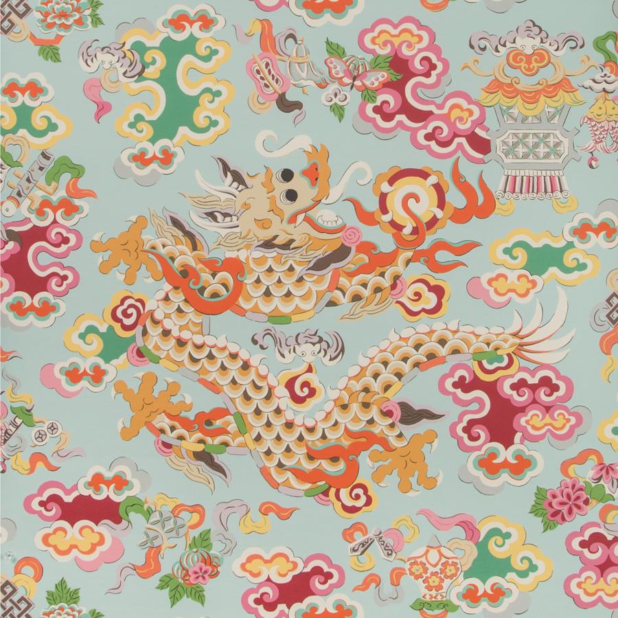 Buy P8019113.137.0 Ming Dragon Multi Color Chinoiserie by Brunschwig & Fils Wallpaper