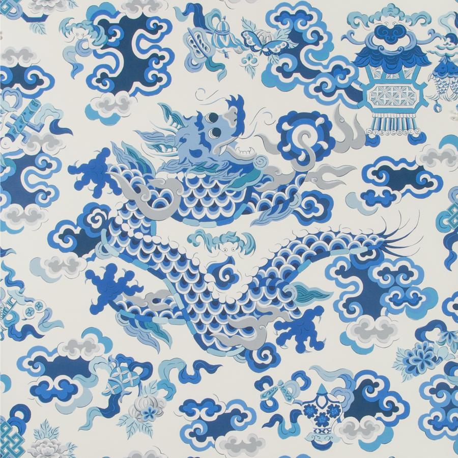 Find P8019113.155.0 Ming Dragon Blue Chinoiserie by Brunschwig & Fils Wallpaper