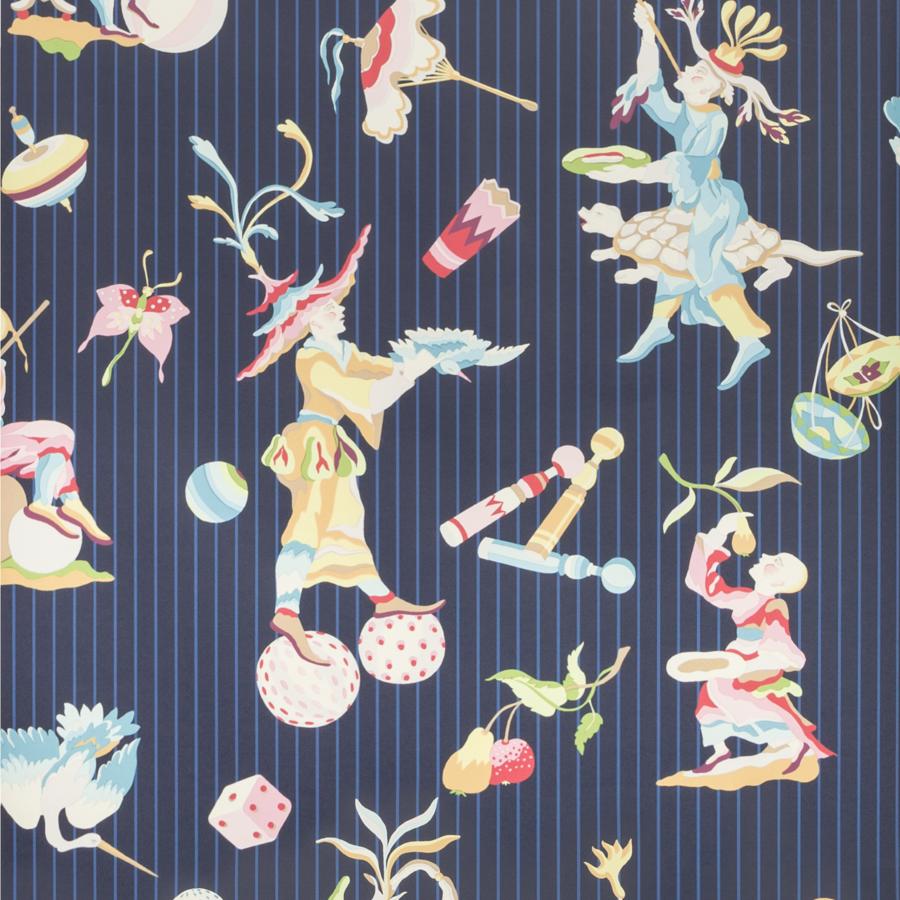 Sample P8019114.55.0 Cirque Chinois Multi Color Chinoiserie Brunschwig and Fils Wallpaper